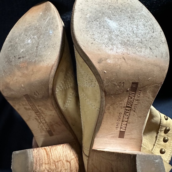 Cowboy Boots, Italian Made Leather Yellow Ankle Booties  Size 41 - Picture 9 of 13